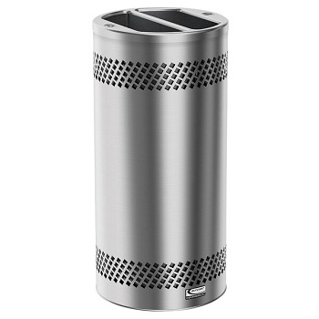 Suncast MTCSS1503 Accent Series 20 Gallon Stainless Steel Decorative Indoor Trash Can with Split Top