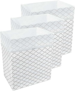 Clean Cubes 30 Gallon Disposable Sanitary Recycling Bins For Kitchen, 3 Pack (Trellis)